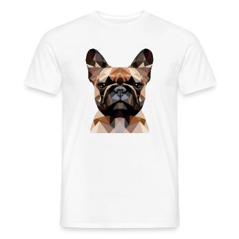 Polygone bouledogue français - T-shirt homme - blanc - Devant - AI Model Male 178 dark (178cm)