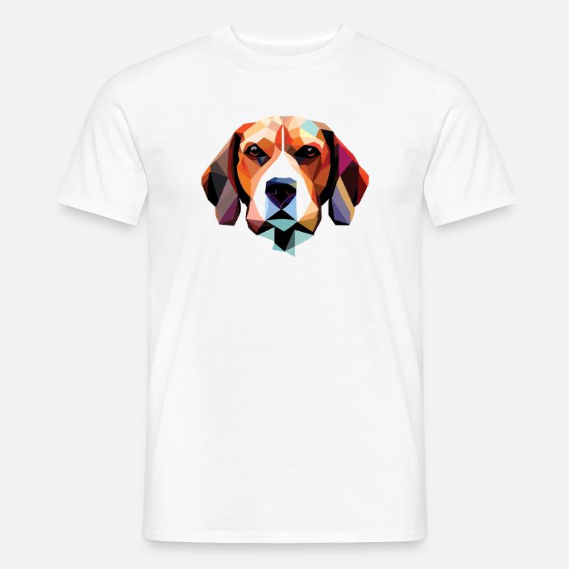 Beagle Hund Polygon - Männer T-Shirt - Weiß