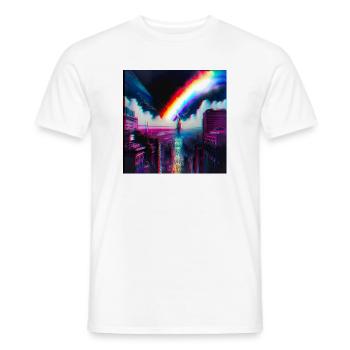Rainbow City Art Futuristic - Men's T-Shirt - white - Front - AI Model Male 178 dark (178cm)