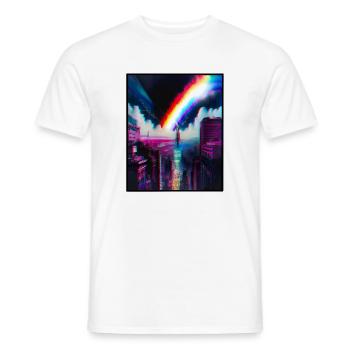 Regenbogen Stadt Skyline Art - Männer T-Shirt - Weiß - Vorne - AI Model Male 178 dark (178cm)