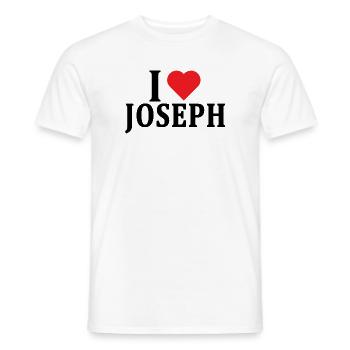 Name T-Shirt I love Joseph T-Shirt Geschenkidee - Männer T-Shirt - Weiß - Vorne - AI Model Male 178 dark (178cm)