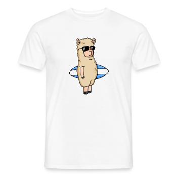 Surfboard Alpaca Surfing - Men's T-Shirt - white - Front - AI Model Male 178 dark (178cm)