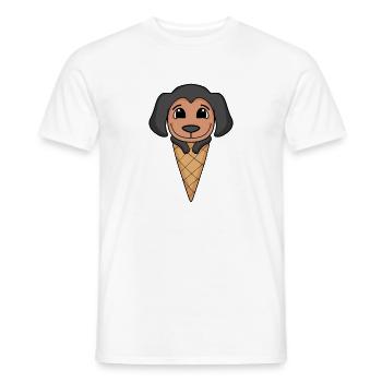 Motif de crème glacée Doberman - T-shirt homme - blanc - Devant - AI Model Male 178 dark (178cm)
