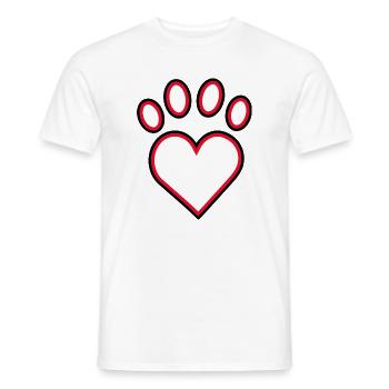 Pawprint Heart Emblem - Men's T-Shirt - white - Front - AI Model Male 178 dark (178cm)