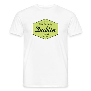 Dublin The Fair City Sign - Men's T-Shirt - white - Front - AI Model Male 178 dark (178cm)