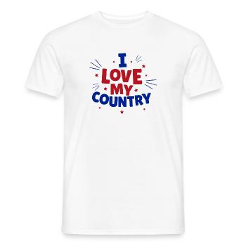 country, I love my country - Men's T-Shirt - white - Front - AI Model Male 178 dark (178cm)