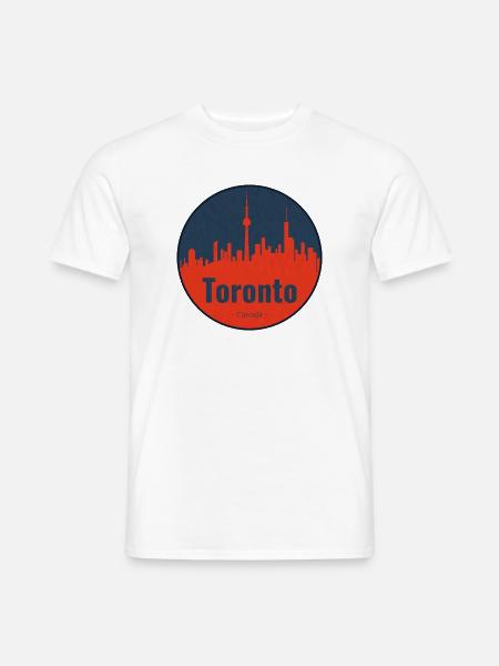 Toronto Skyline Kreisbadge - Männer T-Shirt - Weiß