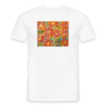 Living flower meadow in impression style - Men's T-Shirt - white - Front - AI Model Male 178 dark (178cm)