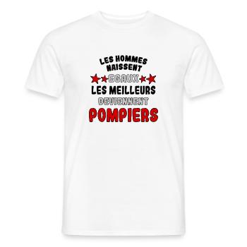 Les meilleurs deviennent Pompiers - T-shirt homme - blanc - Devant - AI Model Male 178 dark (178cm)