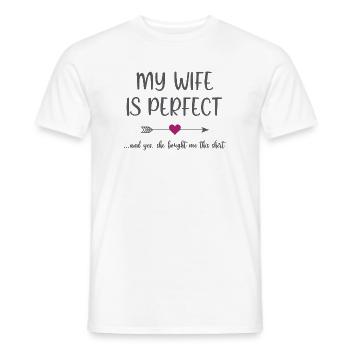 Meine Frau ist perfekt - Männer T-Shirt - Weiß - Vorne - AI Model Male 178 dark (178cm)