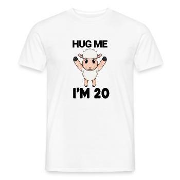 20 ans - 20 ans - câlin - T-shirt homme - blanc - Devant - AI Model Male 178 dark (178cm)