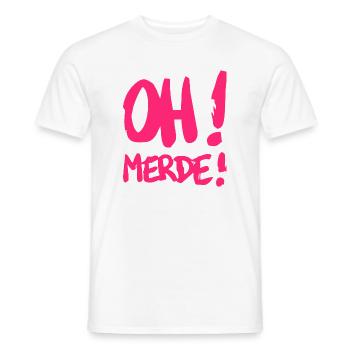 Merde - T-shirt homme - blanc - Devant - AI Model Male 178 dark (178cm)