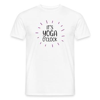 C’est Yoga O’clock - T-shirt homme - blanc - Devant - AI Model Male 178 dark (178cm)