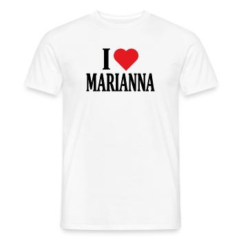 nom du t-shirt J’aime Marianna idée cadeau t-shirt - T-shirt homme - blanc - Devant - AI Model Male 178 dark (178cm)