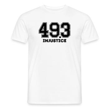 pension reform, Macron, injustice - Men's T-Shirt - white - Front - AI Model Male 178 dark (178cm)