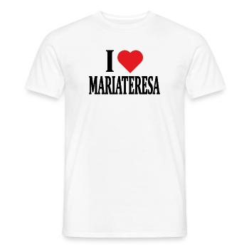 nom du t-shirt J’adore Mariateresa t-shirt - T-shirt homme - blanc - Devant - AI Model Male 178 dark (178cm)