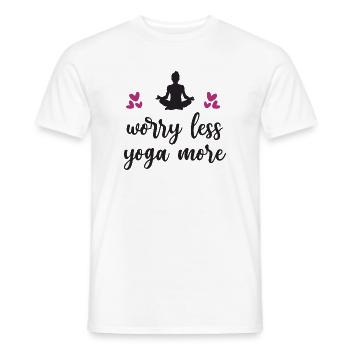 Worry Less Yoga More - Men's T-Shirt - white - Front - AI Model Male 178 dark (178cm)