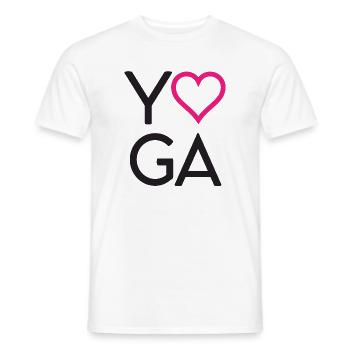 Yoga - T-shirt homme - blanc - Devant - AI Model Male 178 dark (178cm)