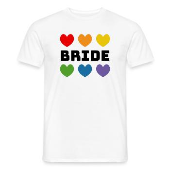 Regenbogenherzchen Bride schwarz - Männer T-Shirt - Weiß - Vorne - AI Model Male 178 dark (178cm)