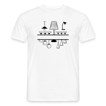 Beleuchtungslampenaussparung für eigenen Text - Männer T-Shirt - Weiß - Vorne - AI Model Male 178 dark (178cm)