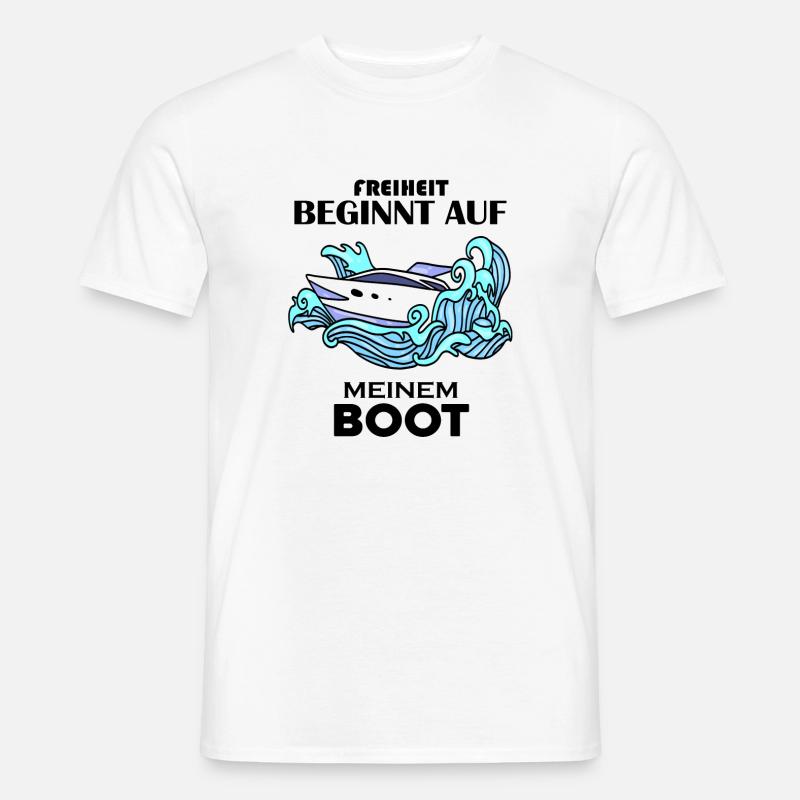 Boote Motorboot - Männer T-Shirt - Weiß