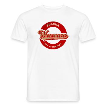 Warszawa Retro Logo Est 13th Century - Men's T-Shirt - white - Front - AI Model Male 178 dark (178cm)