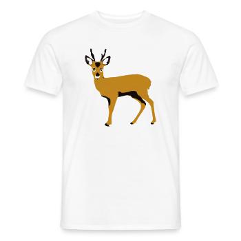 Cerf stylisé orange - T-shirt homme - blanc - Devant - AI Model Male 178 dark (178cm)