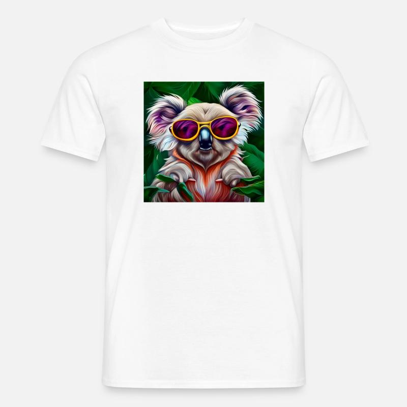 Bunter Koala mit Sonnenbrille - Männer T-Shirt - Weiß