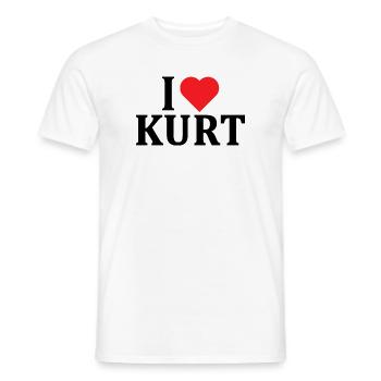 T-Shirt-Name Ich liebe Kurt T-Shirt Geschenkidee - Männer T-Shirt - Weiß - Vorne - AI Model Male 178 dark (178cm)