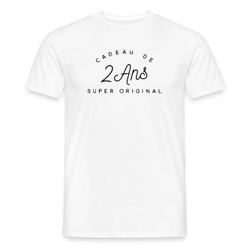 Cadeau 2 ans  - T-shirt homme - blanc - Devant - AI Model Male 178 dark (178cm)