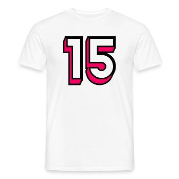 15. 15 JAHRE. 15-jähriges Jubiläum. GEBURTSTAG 15 JAHRE. - Männer T-Shirt - Weiß - Vorne - AI Model Male 178 dark (178cm)