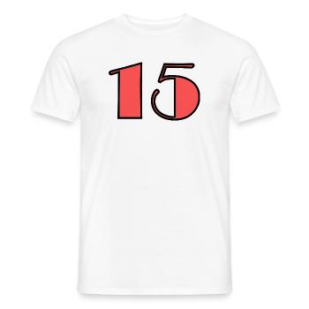 15. 15 JAHRE. 15-jähriges Jubiläum. GEBURTSTAG 15 JAHRE. - Männer T-Shirt - Weiß - Vorne - AI Model Male 178 dark (178cm)