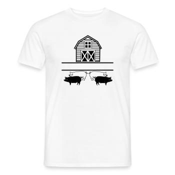 pig farming logo - Men's T-Shirt - white - Front - AI Model Male 178 dark (178cm)