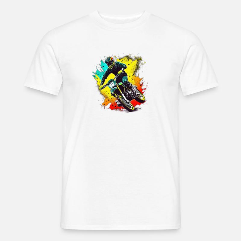Motocross Farbexplosion - Männer T-Shirt - Weiß