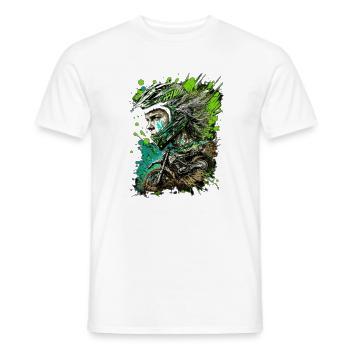 Motocross éclaboussures Neon Rider - T-shirt homme - blanc - Devant - AI Model Male 178 dark (178cm)