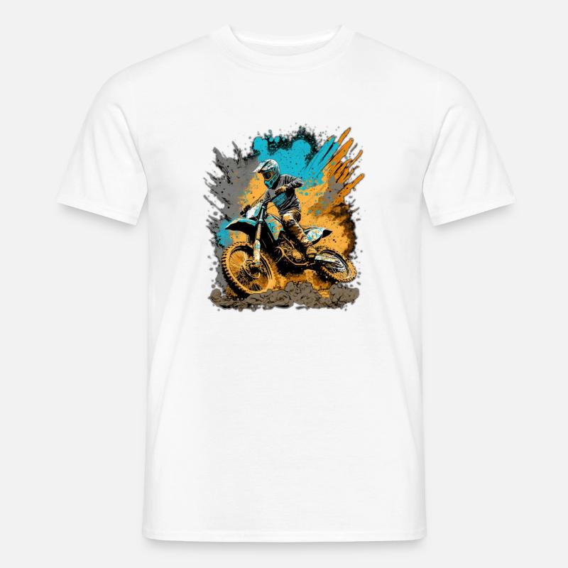 Motocross Action Schlamm Spritzer - Männer T-Shirt - Weiß
