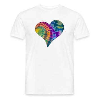 Tie Dye Herz - Männer T-Shirt - Weiß - Vorne - AI Model Male 178 dark (178cm)