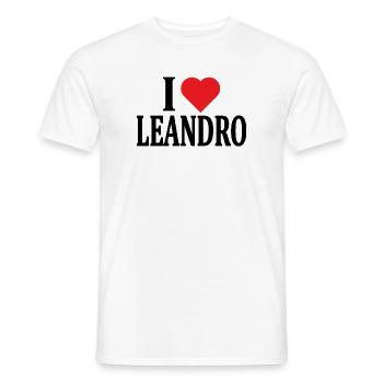 t-shirt name I love Leandro t-shirt gift idea - Men's T-Shirt - white - Front - AI Model Male 178 dark (178cm)