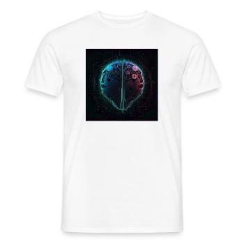 Neon Circuit Brain Split - Men's T-Shirt - white - Front - AI Model Male 178 dark (178cm)