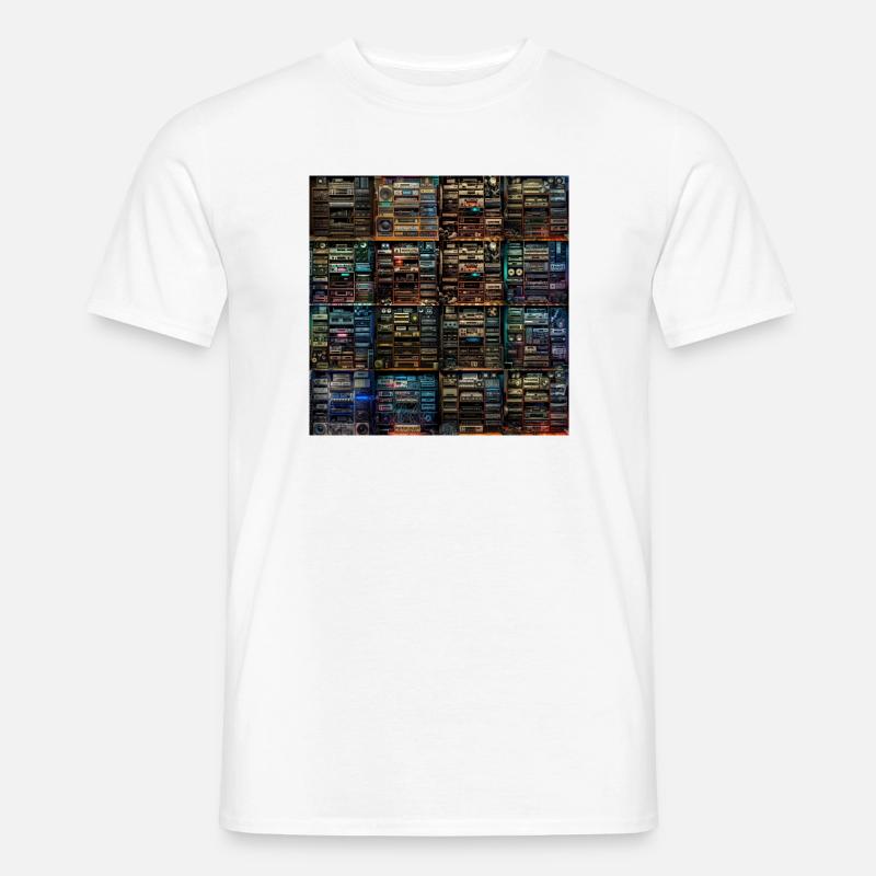 Vintage Audio Stack Collage - Men’s T-shirt - white