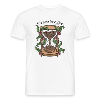 Heure du café Sielier botanique - T-shirt homme - blanc - Devant - AI Model Male 178 dark (178cm)