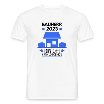Bauherr 2023 Hausbau Baustelle - Männer T-Shirt - Weiß - Vorne - AI Model Male 178 dark (178cm)