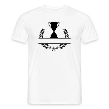 Laurel wreath monogram cup - Men's T-Shirt - white - Front - AI Model Male 178 dark (178cm)