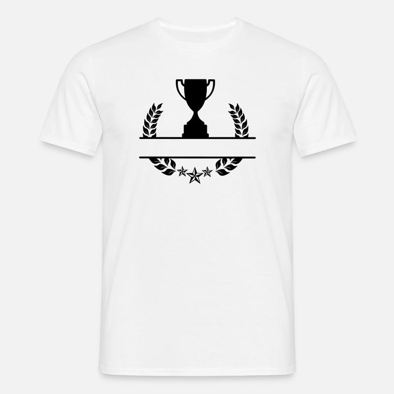 Lorbeerkranz-Monogramm-Becher - Männer T-Shirt - Weiß