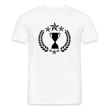 Couronne de laurier avec coupe et étoiles - T-shirt homme - blanc - Devant - AI Model Male 178 dark (178cm)