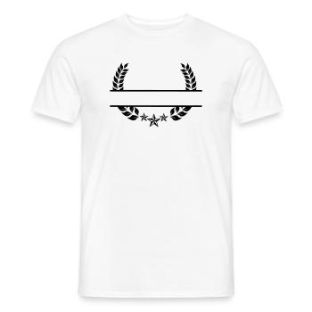 Laurel wreath under three stars - Men's T-Shirt - white - Front - AI Model Male 178 dark (178cm)