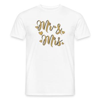 Mr and Mrs Gold on Black - Men's T-Shirt - white - Front - AI Model Male 178 dark (178cm)