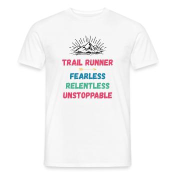 Trail Runner - Intrépide. Implacable. Imparable. - T-shirt homme - blanc - Devant - AI Model Male 178 dark (178cm)