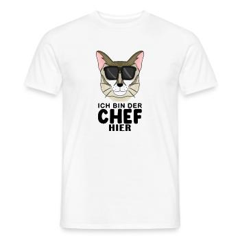 coole Katze - Singapura Katze - Chef Spruch - Männer T-Shirt - Weiß - Vorne - AI Model Male 178 dark (178cm)