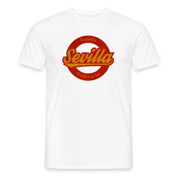 Sevilla Vintage Logo España Andalucía - Männer T-Shirt - Weiß - Vorne - AI Model Male 178 dark (178cm)